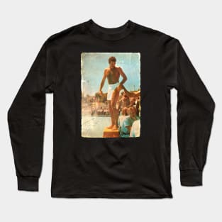 Black STYLE Tom Selleck Swiming Long Sleeve T-Shirt